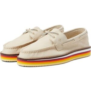 Sperry Women's Authentic Original Stacked Boat Shoe Size 9 Rainbow Ivory Pride